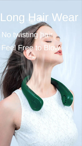 Portable Hanging Neck Fan, Mini Electric Wireless USB Rechargeable Fan, Bladeless Mute Fans Air Conditioning Cooler for Sports, Work, Kitchen.
