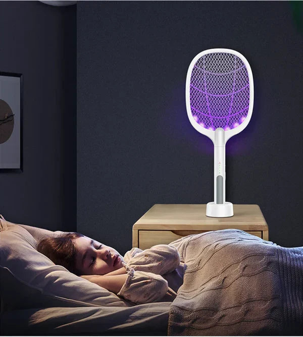 2-in-1 Electric Mosquito Killer Racket Swatter & Mosquito Standee & Hand Racket