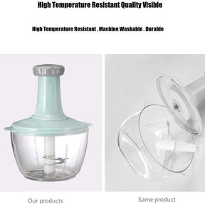 9 in 1 Multifunction Chopper Mixer Manual Easy Hand-Press with 3-Blades, For Food & Vegetable Chopper Mixer.