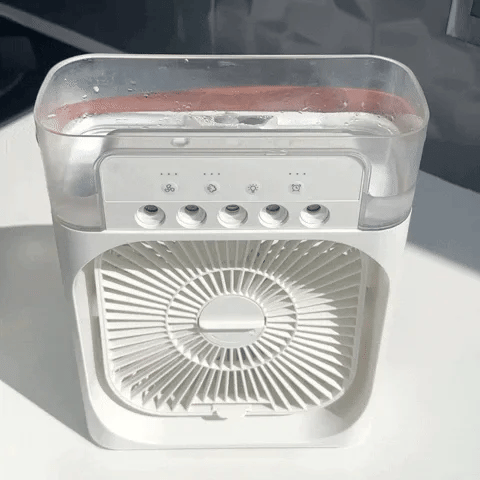 Portable Mini Air Conditioner, Personal Air Cooler Fan, with 3Speed Gear and 7 Colors LED Light