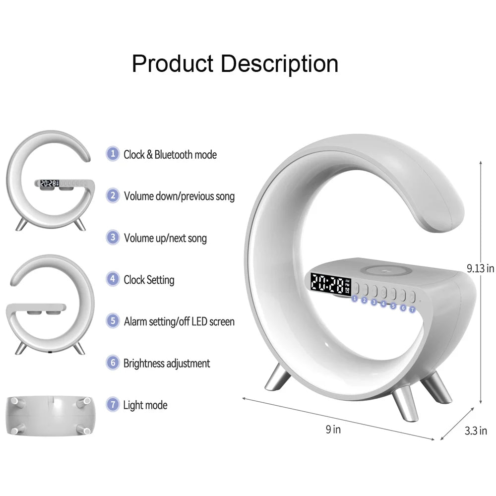 2024 New LED Wireless Charger Desk Table Lamp, Night Light Lamp, Smart Bluetooth, Speaker Atmosphere Table Lamps