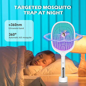 2-in-1 Electric Mosquito Killer Racket Swatter & Mosquito Standee & Hand Racket