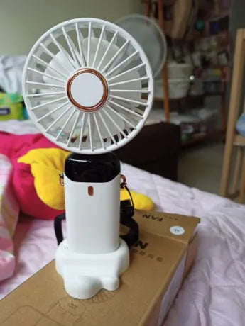1800mAh Portable Fan, Rechargeable 90° Foldable Mini Fan with LED Display.