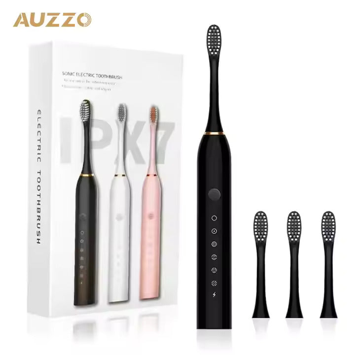 Rechargeable Electric Toothbrush for Kids, Adults - Free USB 3 Brushes