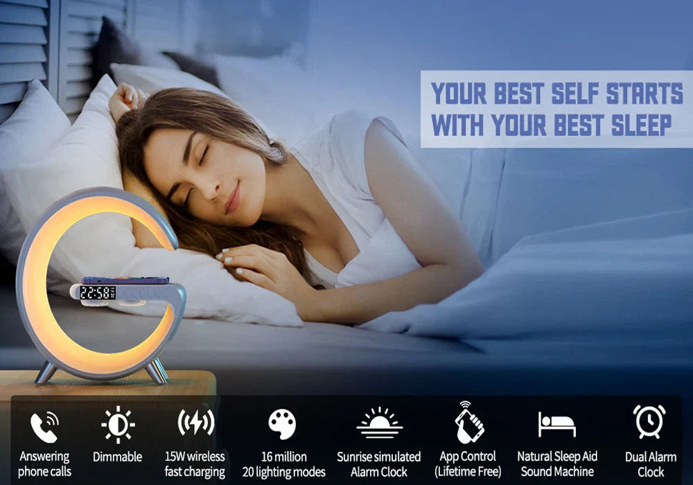 2024 New LED Wireless Charger Desk Table Lamp, Night Light Lamp, Smart Bluetooth, Speaker Atmosphere Table Lamps