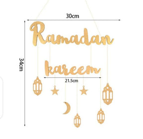 "Ramadan Kareem Wall Decoration Sticker Wooden Material"