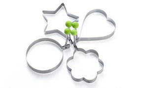 "Stainless Steel Egg Shaper Set: Star, Heart, Round, Flower Shapes (Pack of 4)"