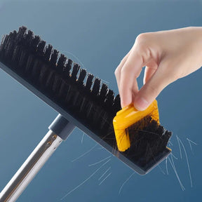 "Adjustable Long Handle Floor Scrub Brush: 2-in-1 Cleaning for Bathroom and Kitchen Floors"