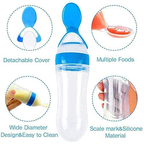 "Silicone Baby Spoon Feeder Bottle Feeding"