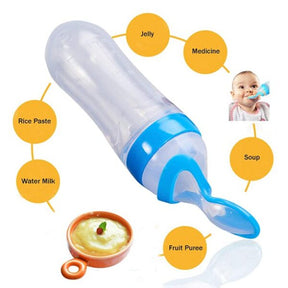 "Silicone Baby Spoon Feeder Bottle Feeding"