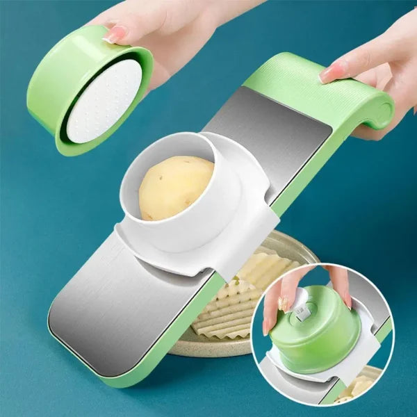 "Multifunctional Stainless Steel Vegetable Cutter: Slicer, Shredder, Peeler, and More!"